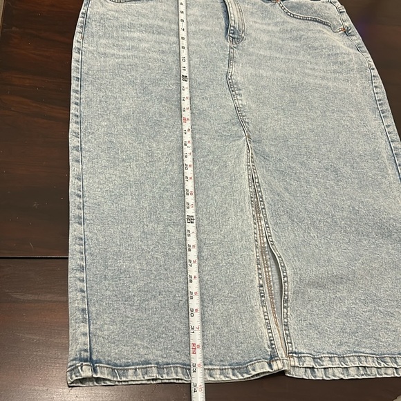 Devoted by DEX High Waist Denim Midi Skirt with Front Slit Size 2X - Picture 10 of 13